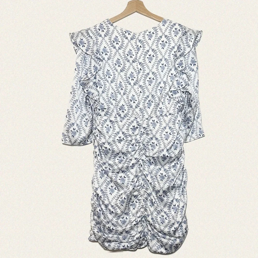 Glamorous Ruched Ruffle Mini Dress - Picture 8 of 9